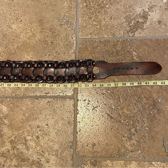Women Brown Thick Genuine Leather Belt Size Large main image 6